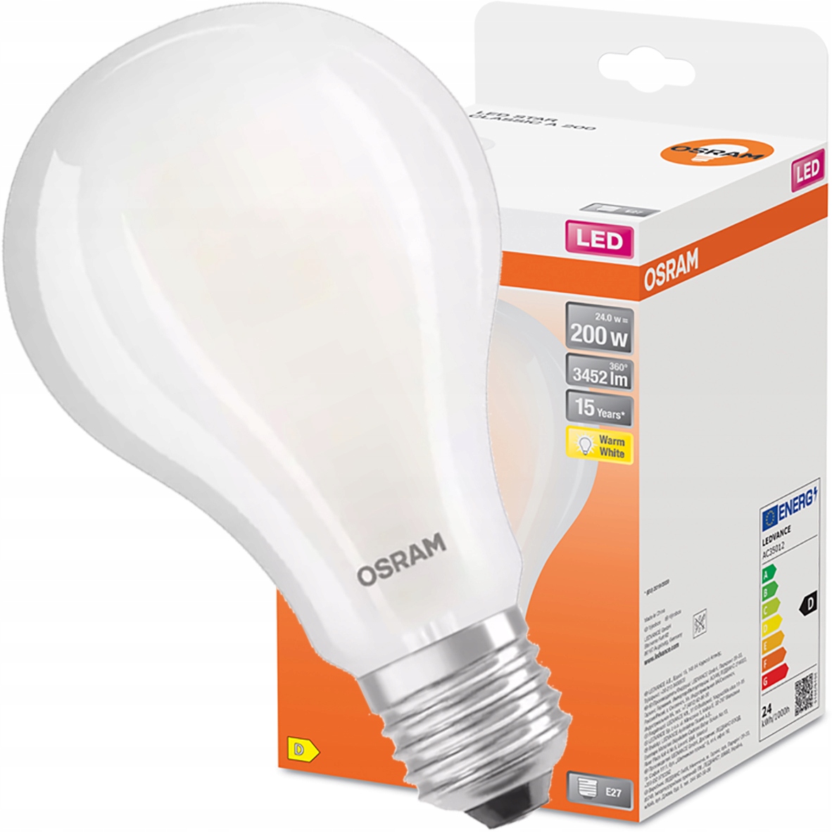 

Żarówka Led E27 24W 200W 2700K Filament Osram