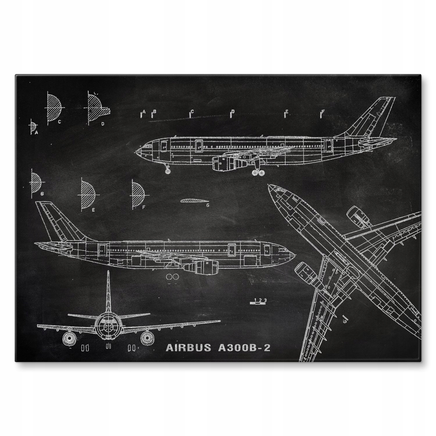 Kovový plakát Letadlo Airbus A300 Dárek 30 x 42 cm