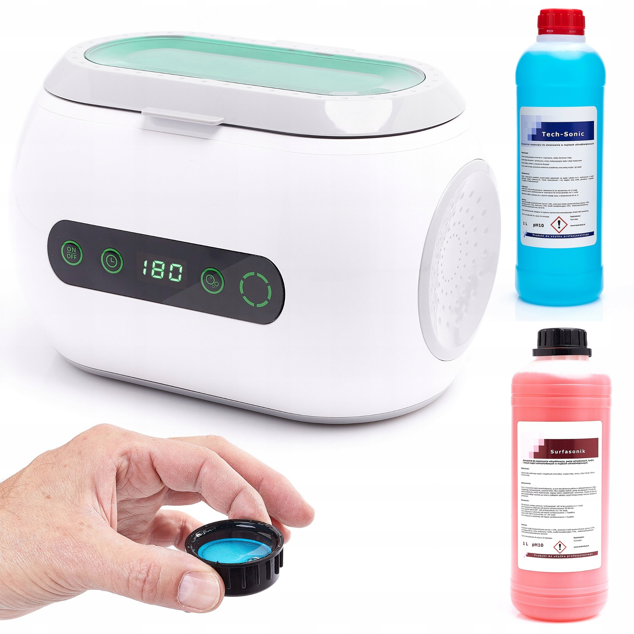 Ultrazvuková Umývačka 600 ML 0,6 L 35 W Sada Koncentrátov 2 L Na Umývanie Dielov