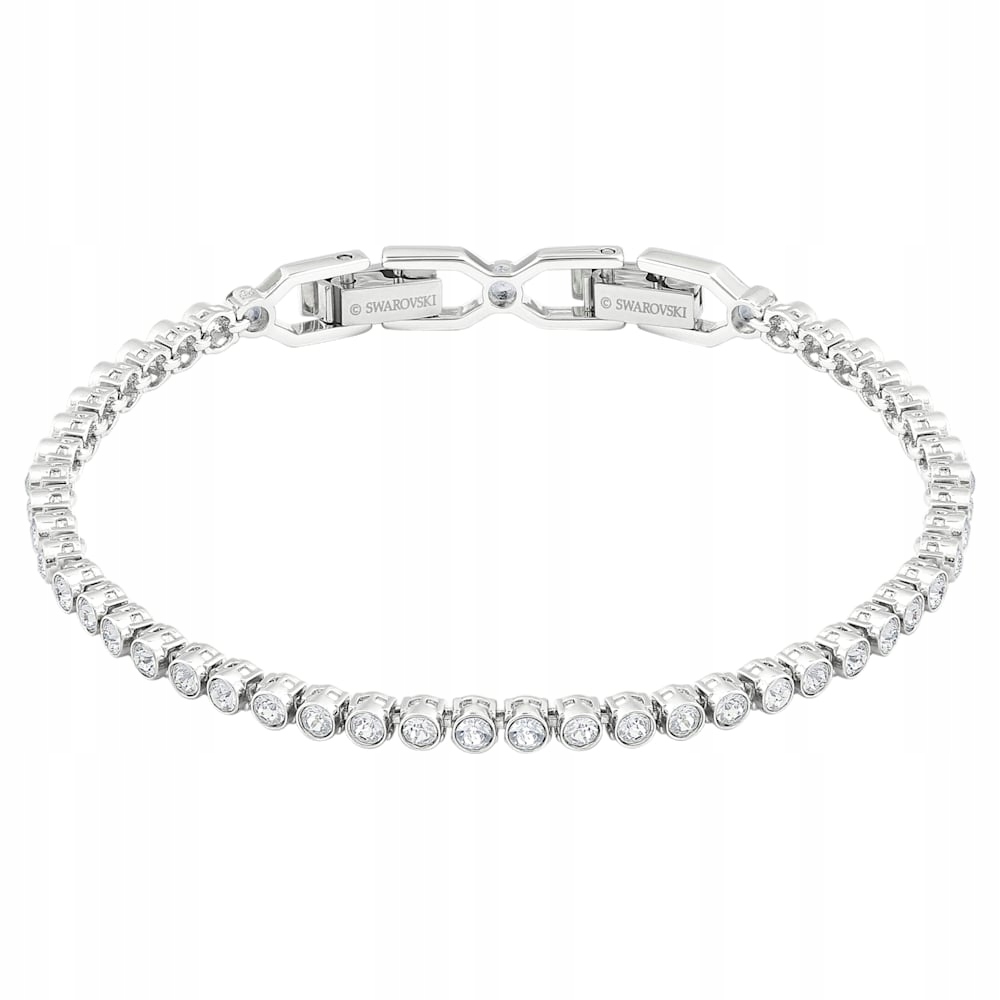 Tenisový náramek Swarovski Emily, bílý Křišťál , rhodiovaná Ocel