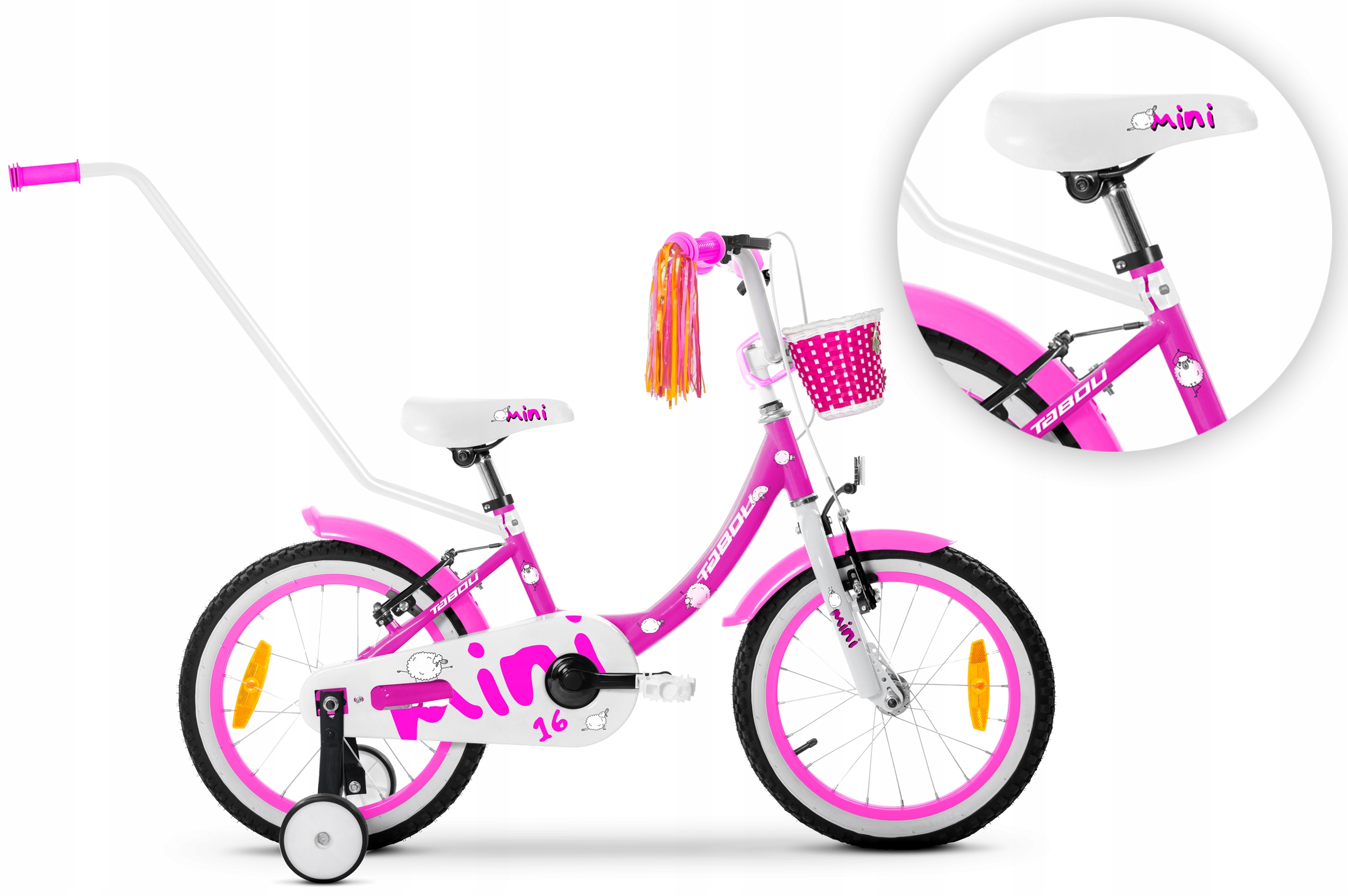 Rower dziecięcy 16" Tabou Mini purpurowy biały R25