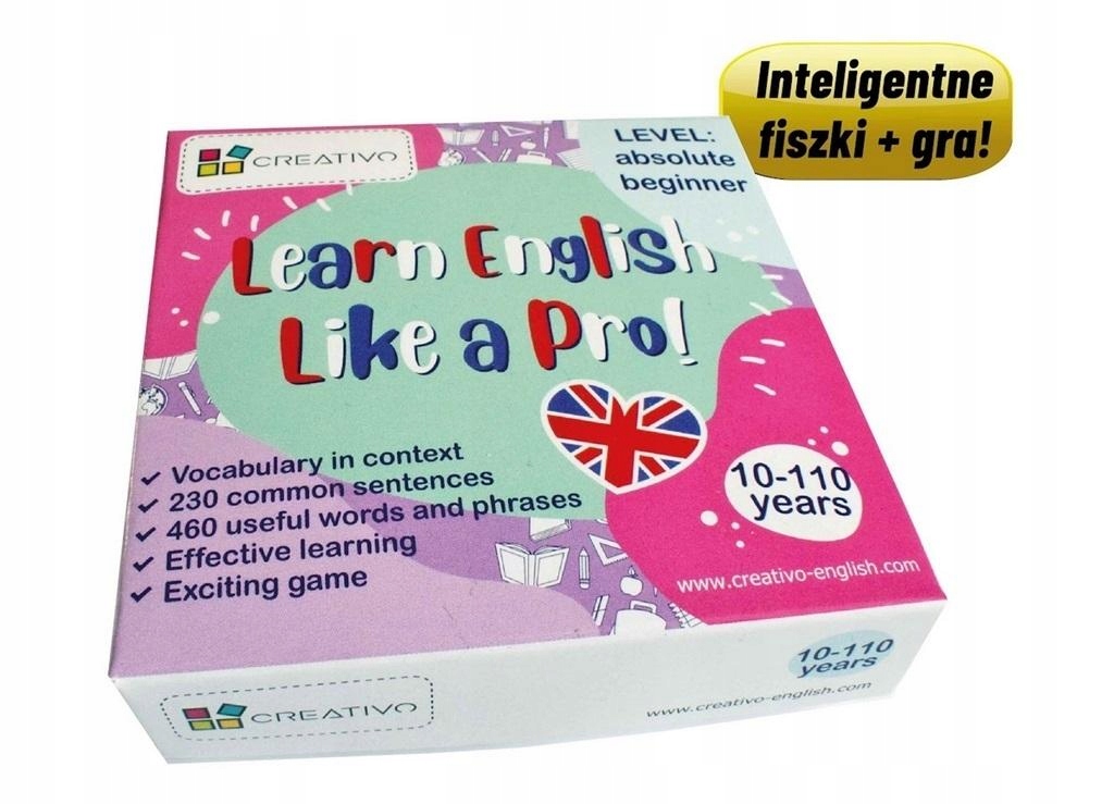 Learn English Like a Pro Inteligentne Fiszki + Gra BEGINNER