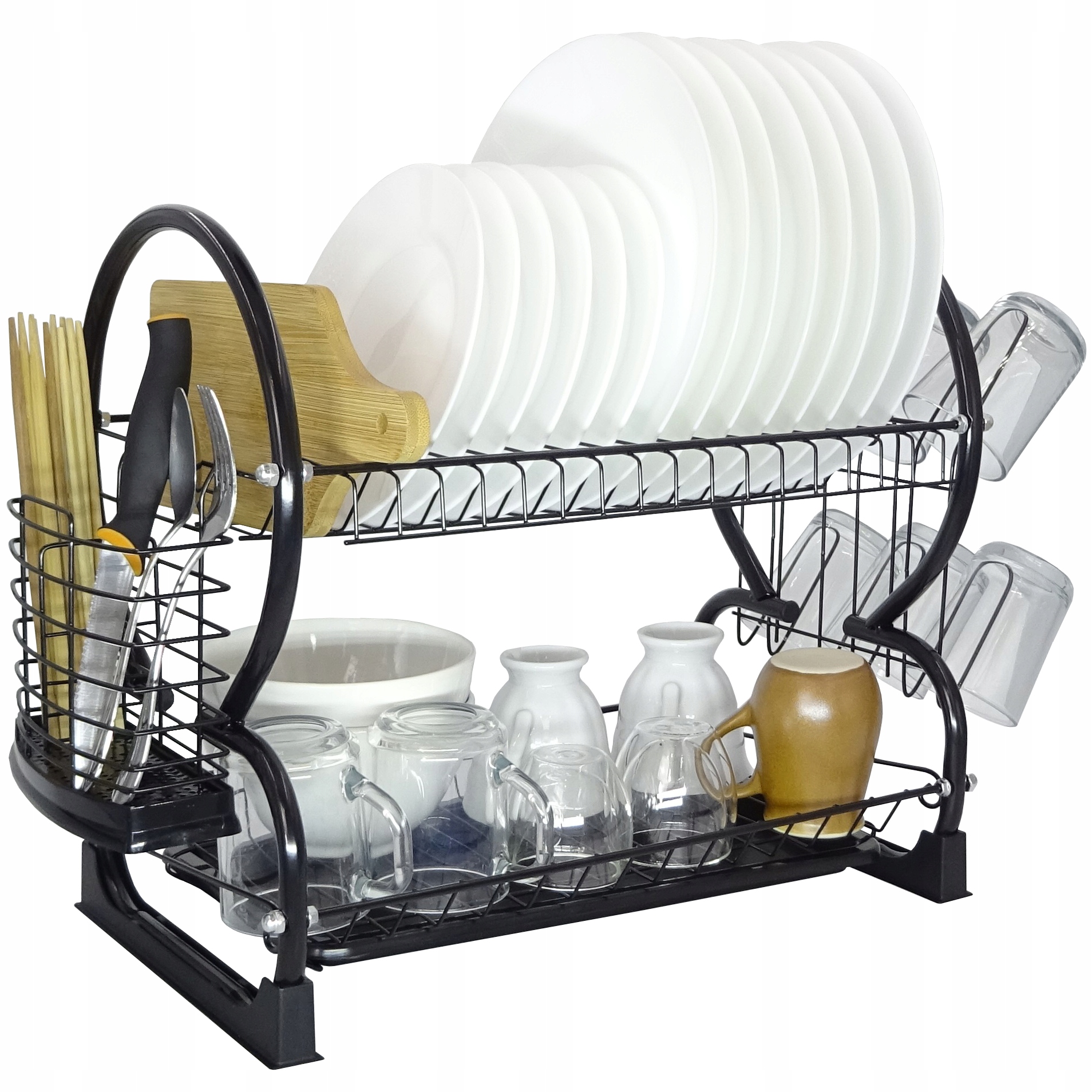 

Ociekacz Suszarka Dwupoziomowa Czarna Pojemna