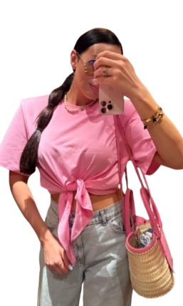 La Milla Tričko S Krátkým Uzlem, Růžové, Univerzální