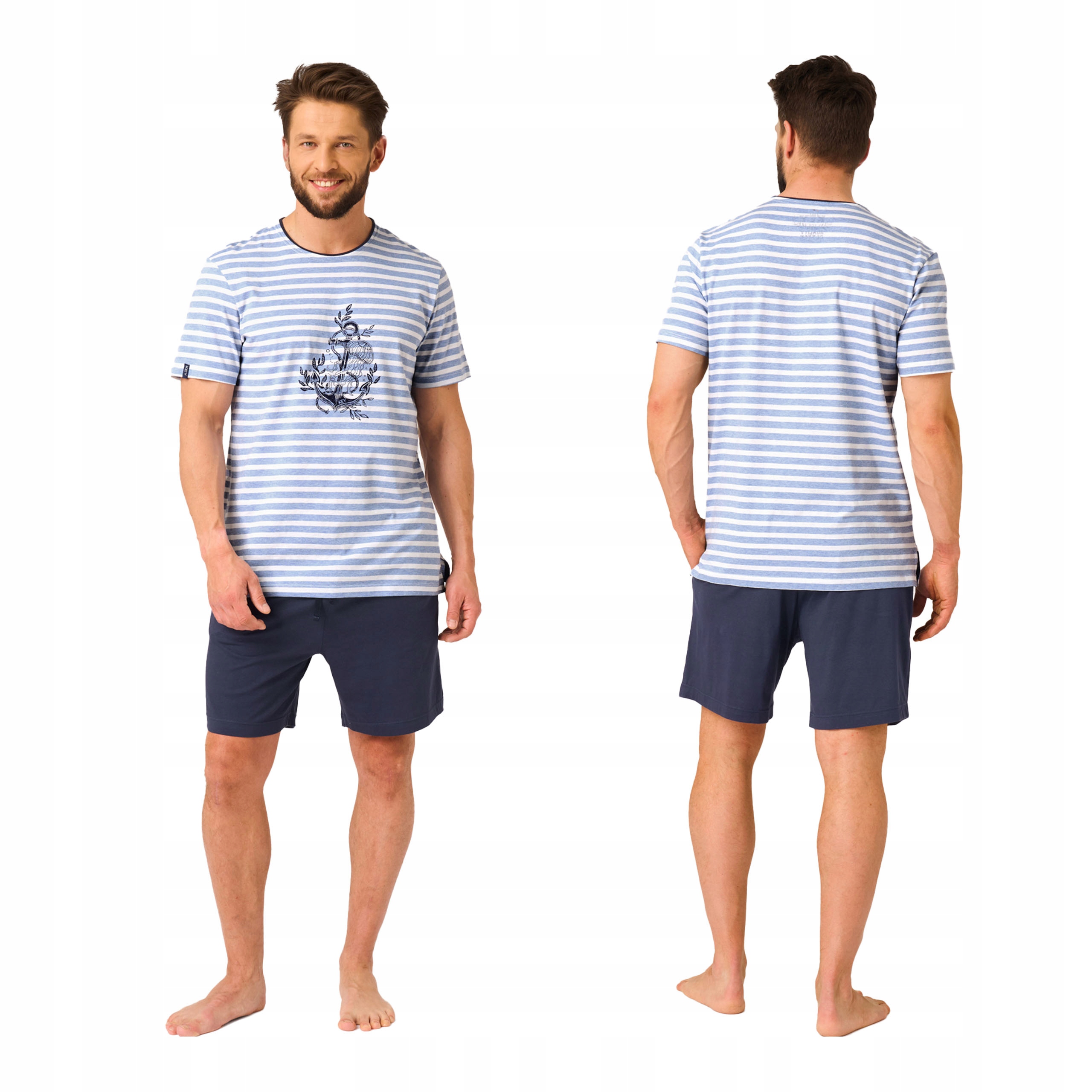 Pánské bavlněné Pyžamo Komplet Krátký rukáv Kraťasy XL Key