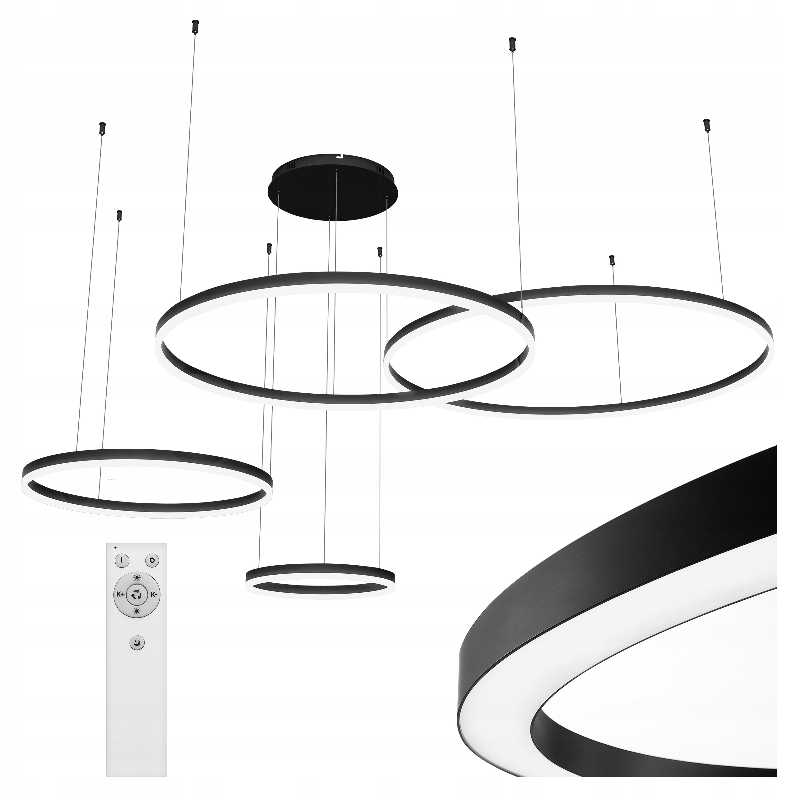 Led závesná lampa luster Ring 40/60/80/100 cm 3CCT 3000-6500K Xudo diaľkové ovládanie