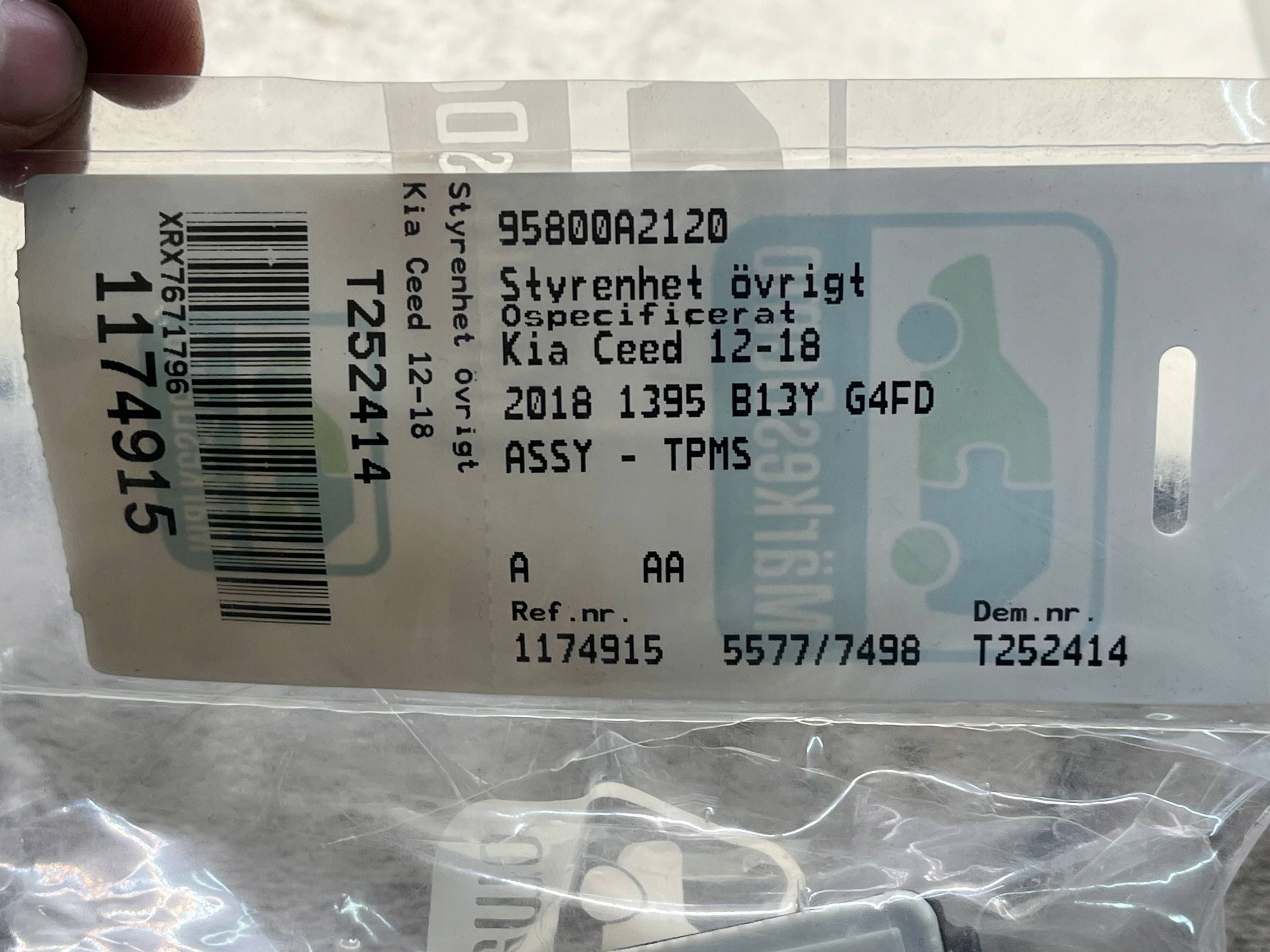 95800-A2120 modul Bedienteil TPMS KIA CEED II GT !J