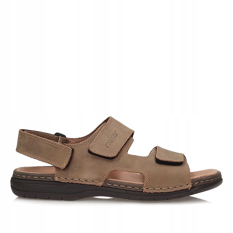 Pánské sandály Rieker 25558-25 hnědé na suchý zip, kožené