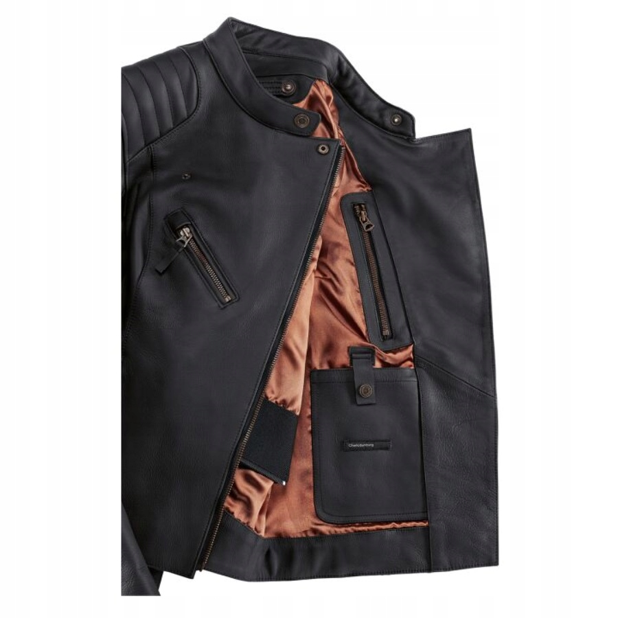 KURTKA MOTOCYKLOWA DAMSKA BMW CHARLOTTENBURG ANTRACYTOWA 38 Materiał skóra