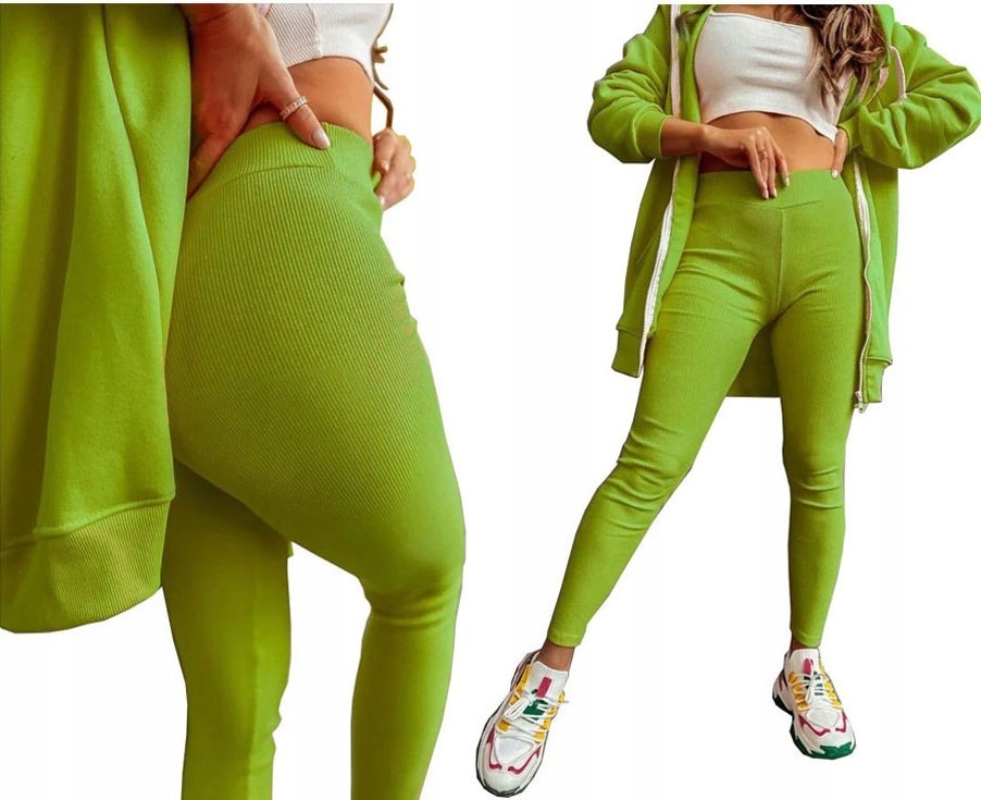 LEGGINSY PRĄŻKOWANE GETRY W PRĄŻKI SPODNIE RURKI M