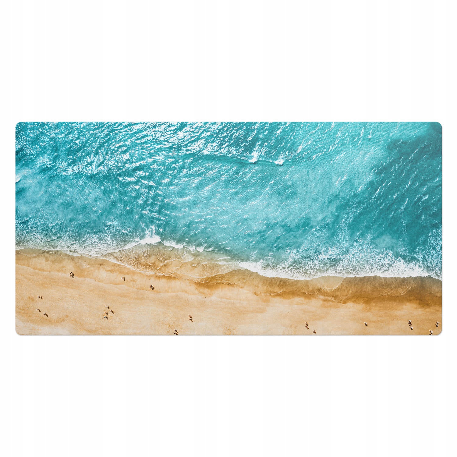 Podložka pod myš a klávesnici Pohled na pláž a vlny z výšky 100 x 50 cm