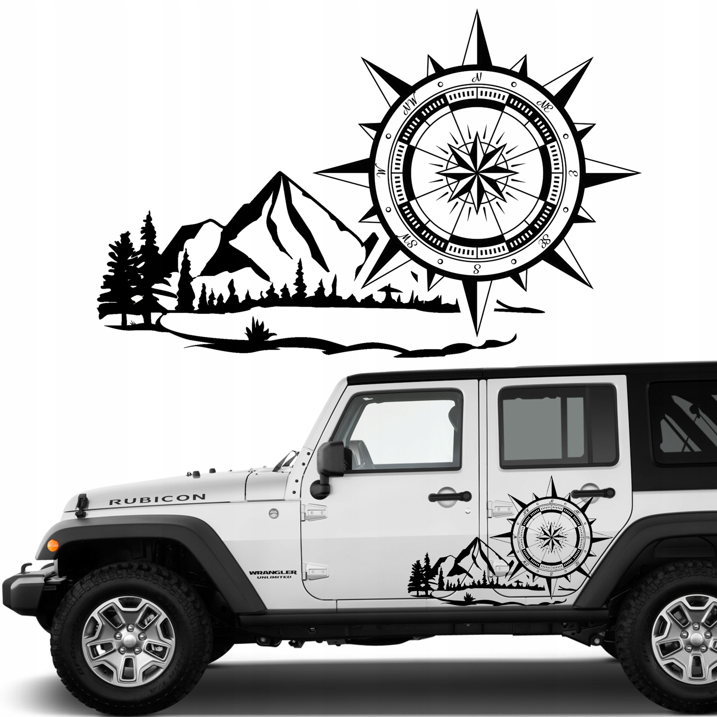Наклейка на автомобиль Роза ветров OFFROAD 43X68