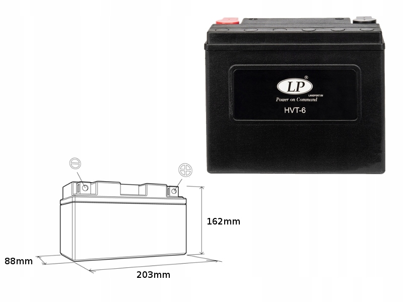 Landport Batéria HVT-6 (mh HVT-6) 12V 23AH 203X88X162 Heavy V-twin Bezob