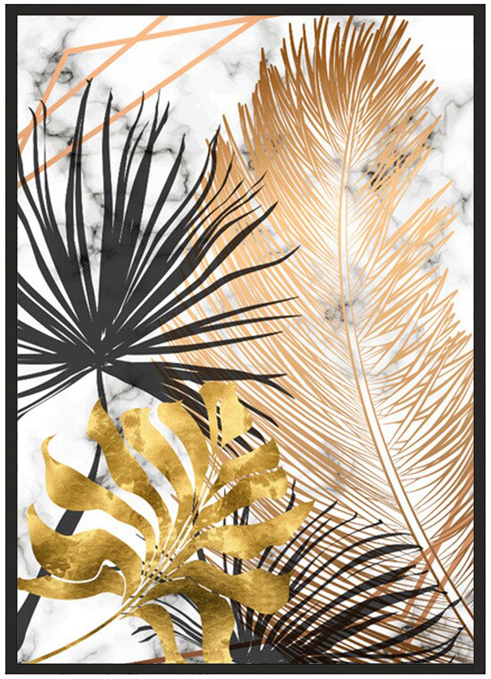 

Plakat bez ramy A2 (40x50) Liście Gold 05