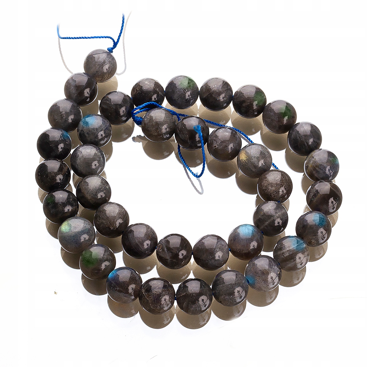 Přírodní Labradorit třída A 10mm 38ks/38cm/nic