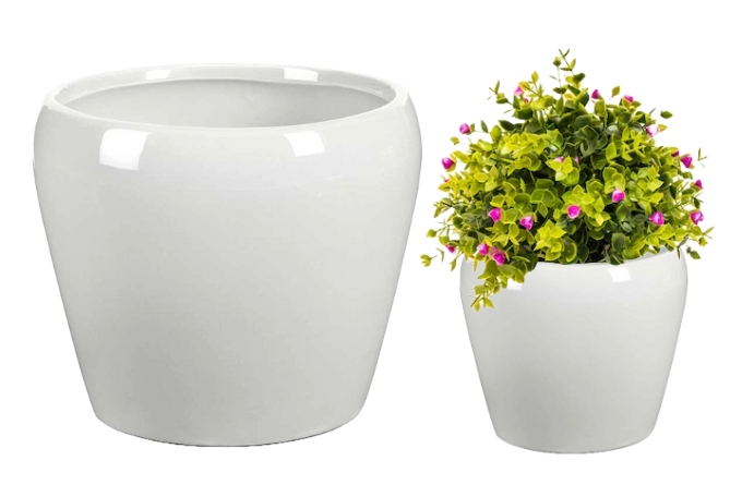 OSŁONKA BIAŁA CERAMICZNA DEKORACYJNA 18X15CM