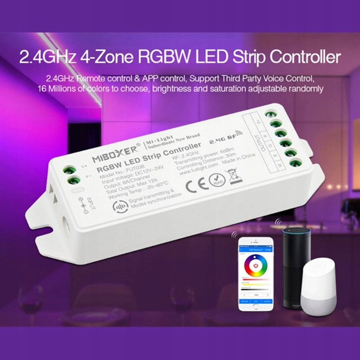 Sterownik do taśm LED RGB+W Mi-Light Wi-Fi FUT038M Typ sterownik