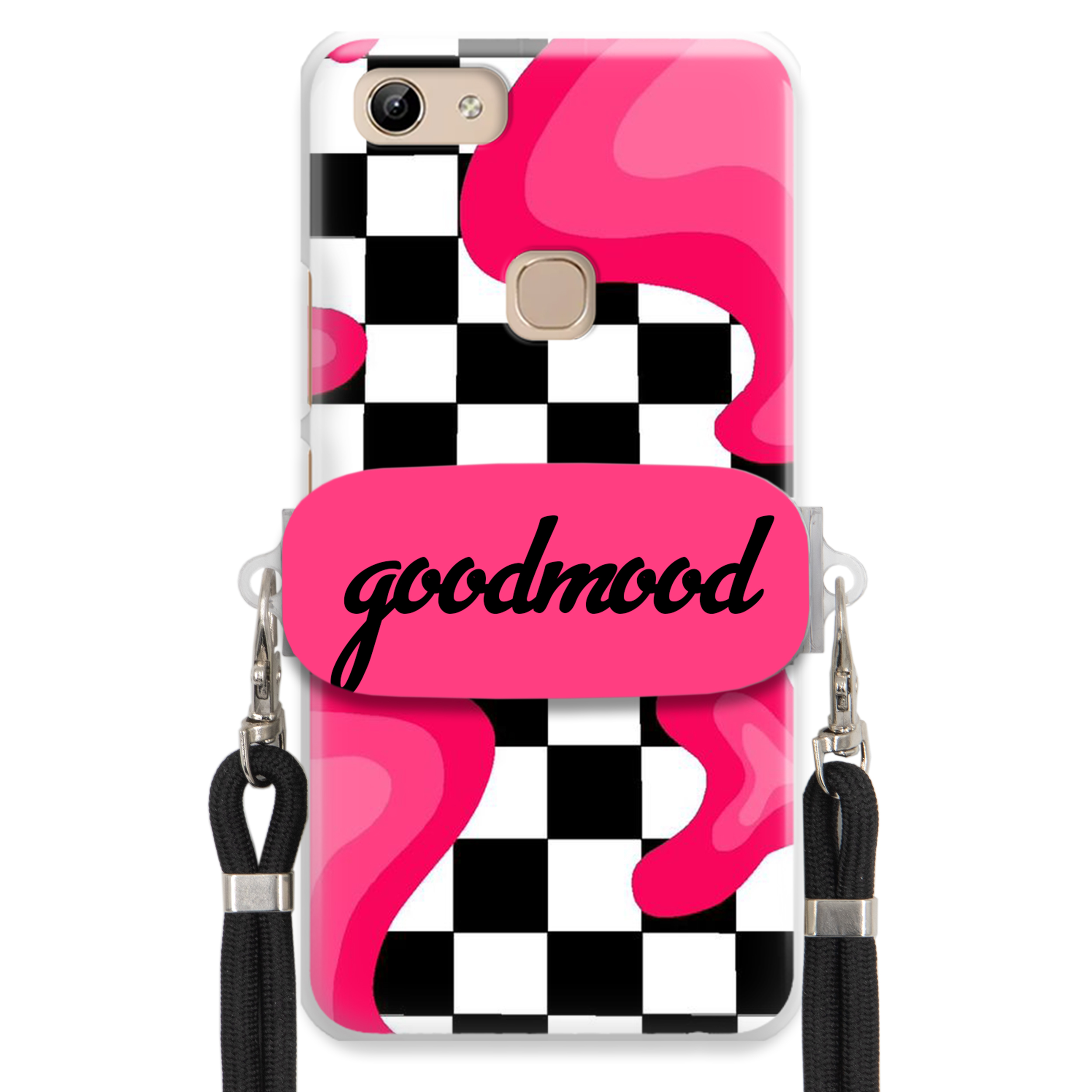 Puzdro Na Vivo Y81 Sada Case Držiak Na Vodítko Čierna Pre Teenagerov Splash