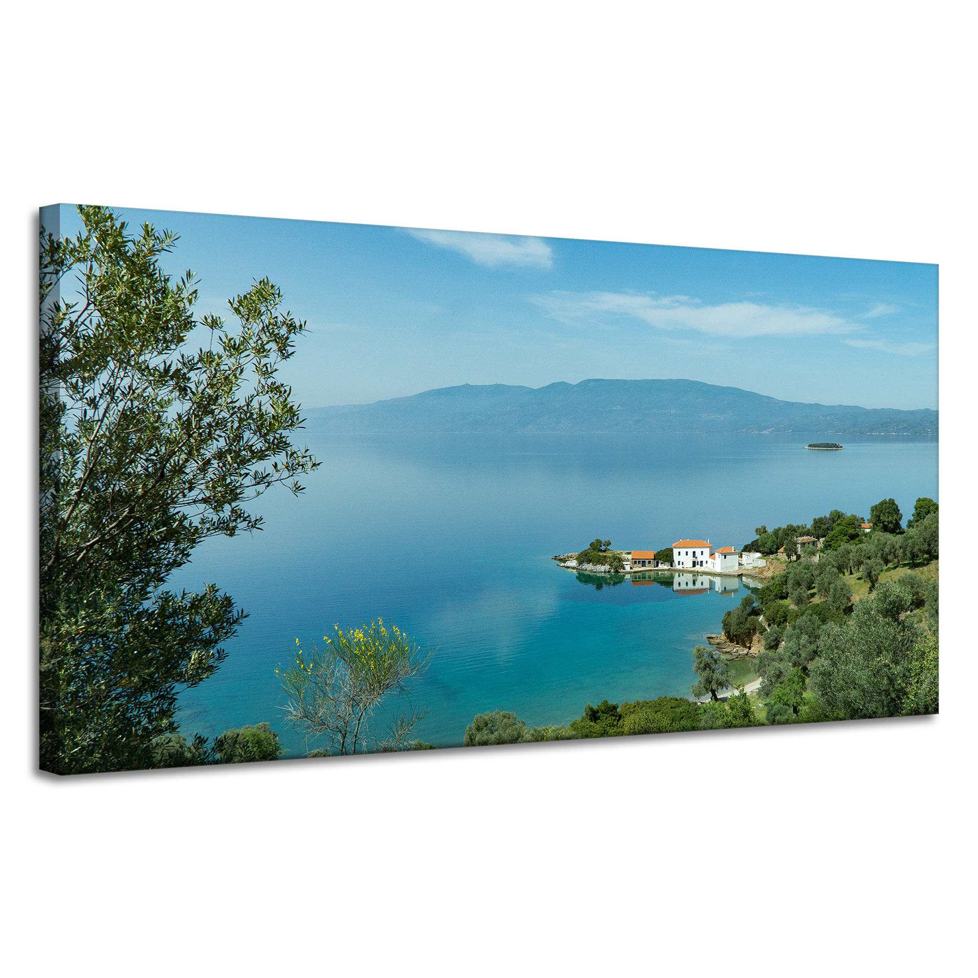 Obraz Canvas Příroda Vrcholy hor Moře Les 120x60