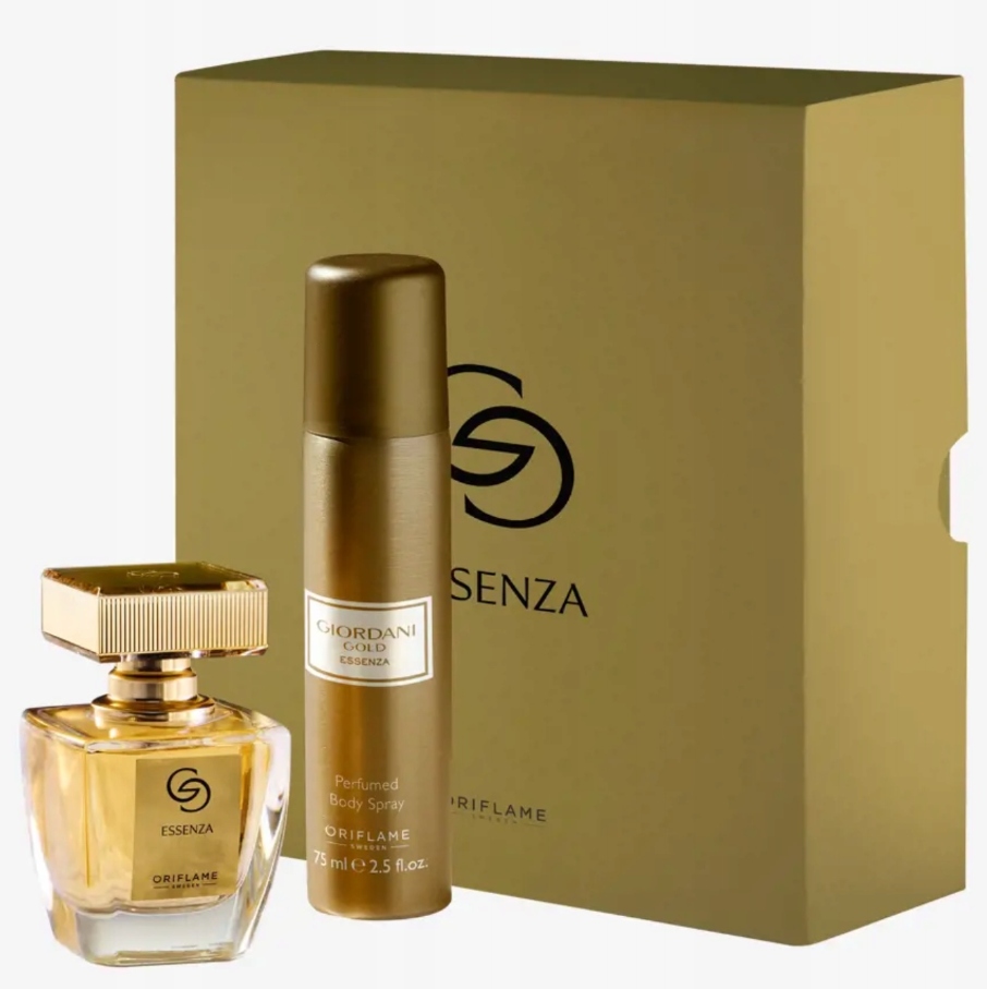Oriflame Set Giordani Gold Essenza parfém tělový deodorant krabička