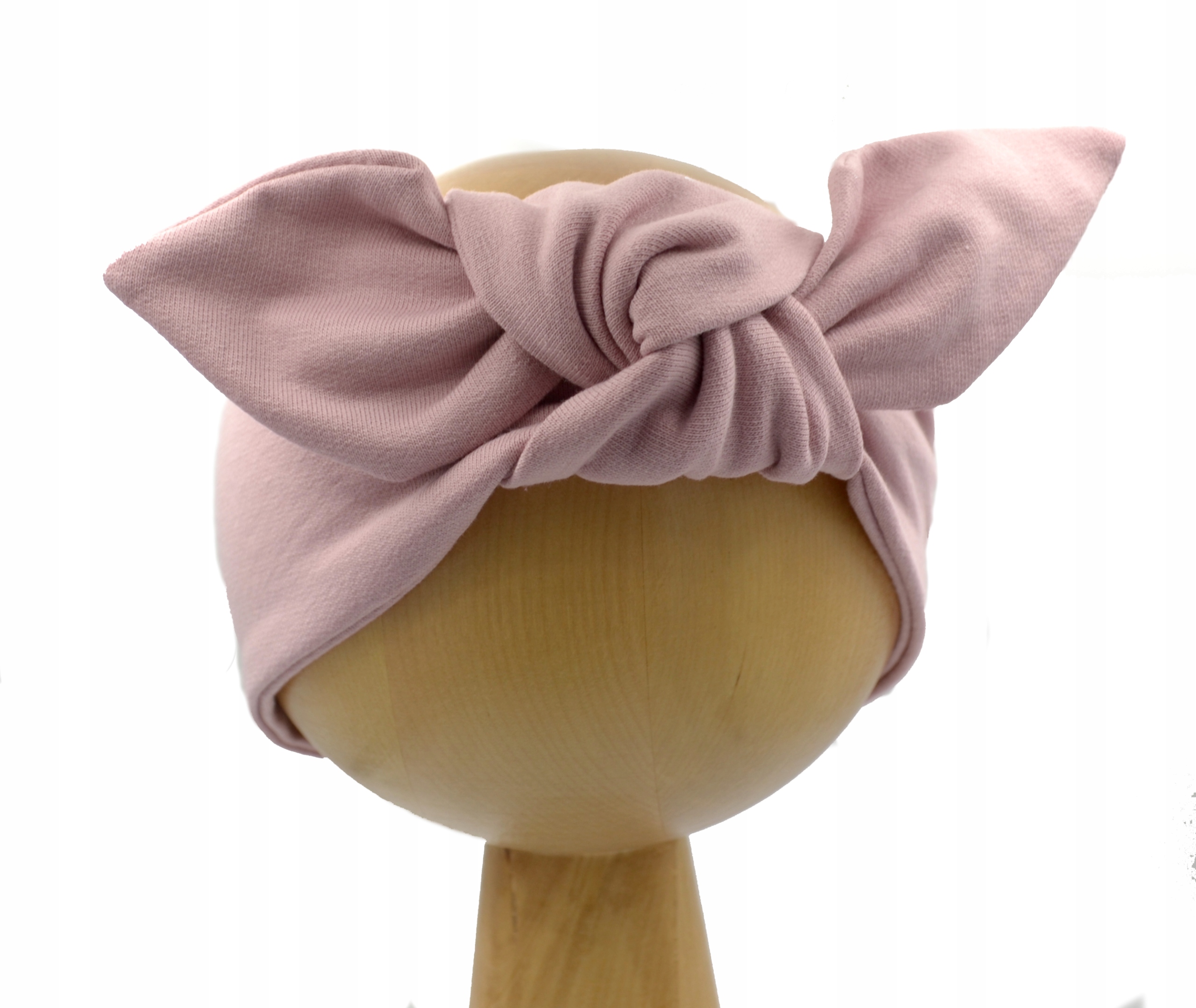 

Opaska szeroka pin up brudny róż na obwód 40-43 cm