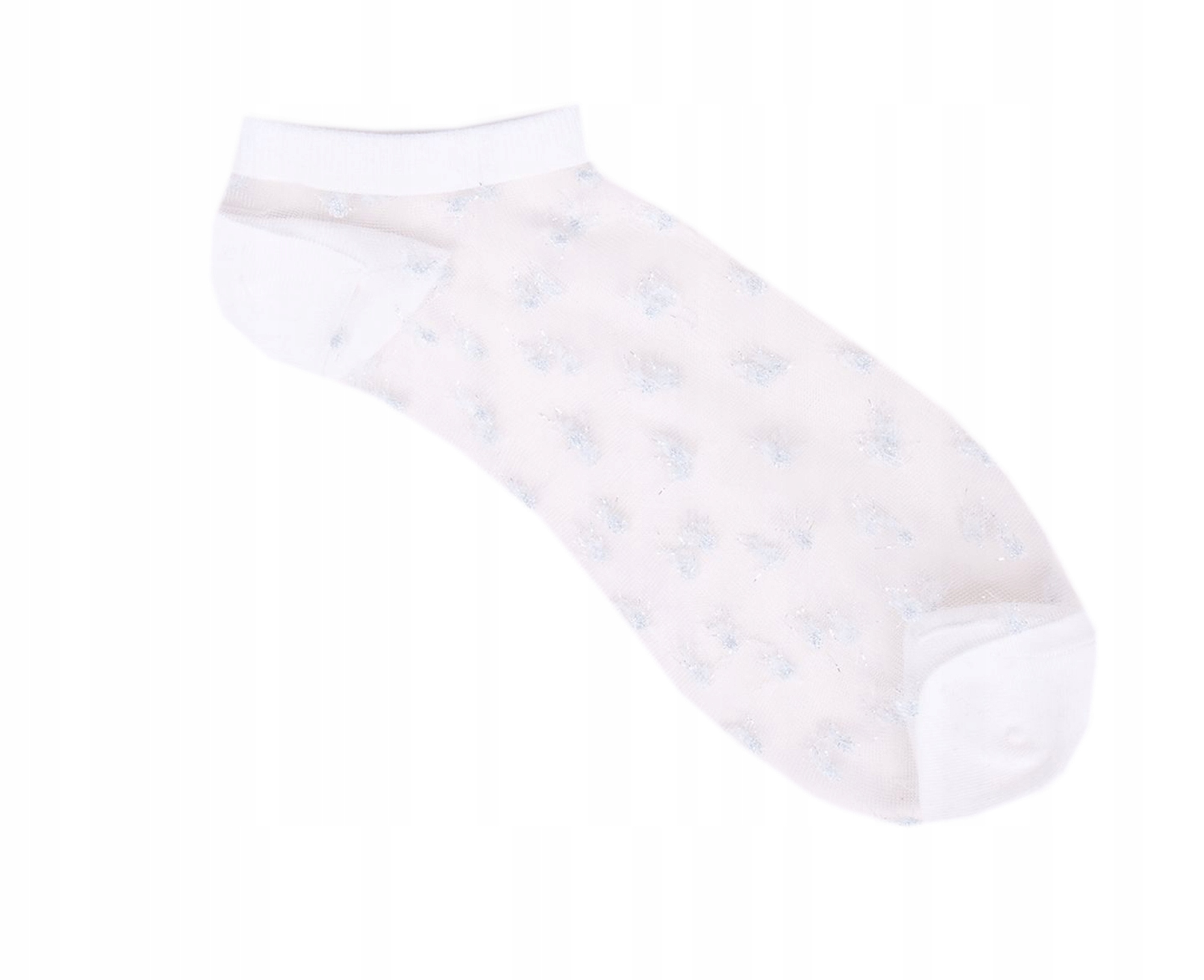 

Skarpety stopki transparentne lurex białe Yoclub