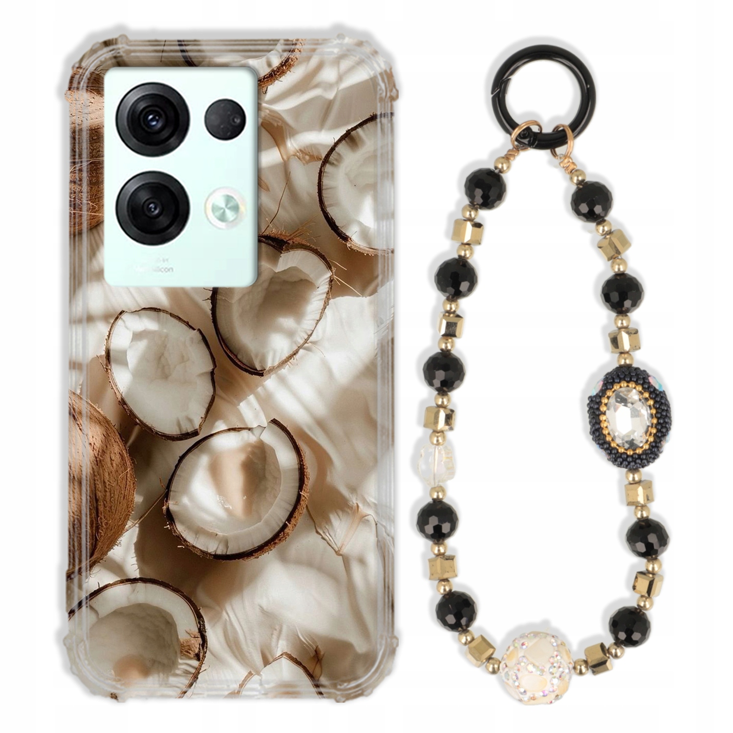 Puzdro Pre Oppo Reno 8 Pro Antishock Zirkóny Čierno Zlaté Odolné| Silné