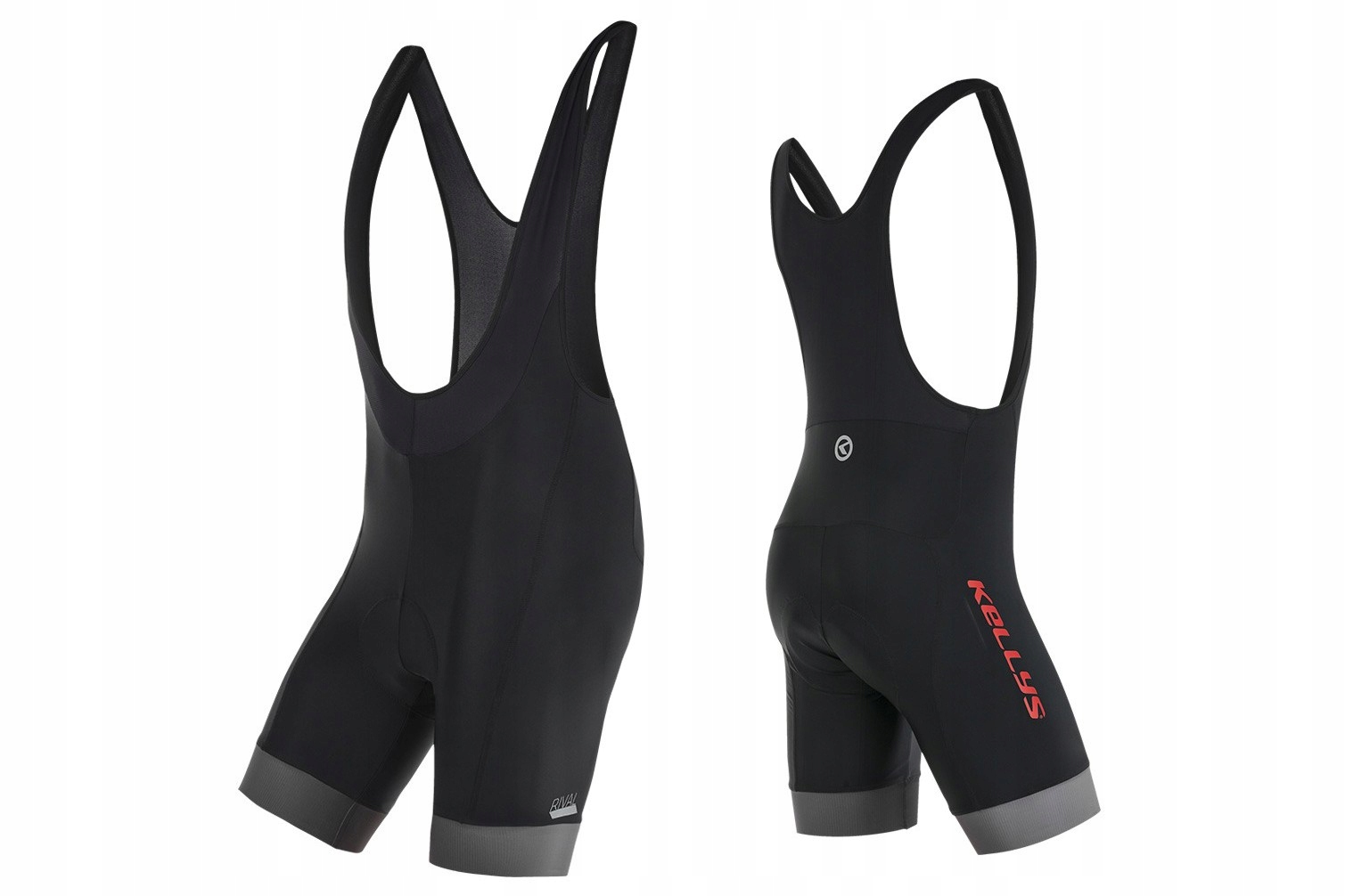 Spodenki rowerowa kolarskie Kellys Rival krótkie z szelkami red-grey M