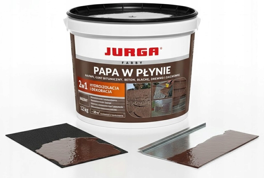 Papa w płynie uniwersalna Brąz Folia na Dach ogrodzenie Wodoodporna 12kg