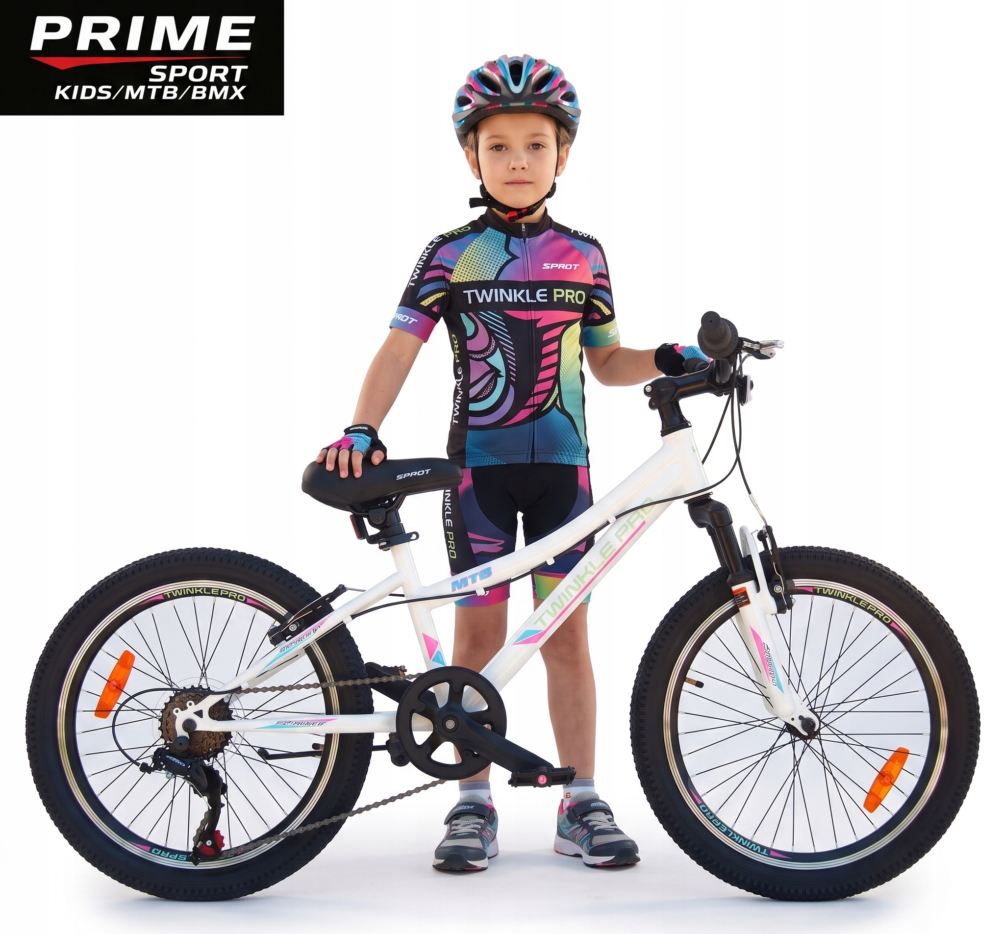 Rower 20" Mtb Twinkle Pro Girl 7-biegów Shimano amortyzator WHITE/Pink