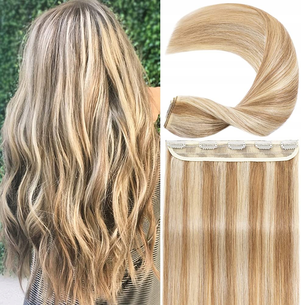 Příčesek dlouhé vlasy přírodní pramínky střední blond Is-noilite 45-50 cm