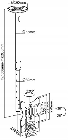 UCHWYT SUFITOWY TELEWIZOR MONITOR DO 42 CALI Marka myWall