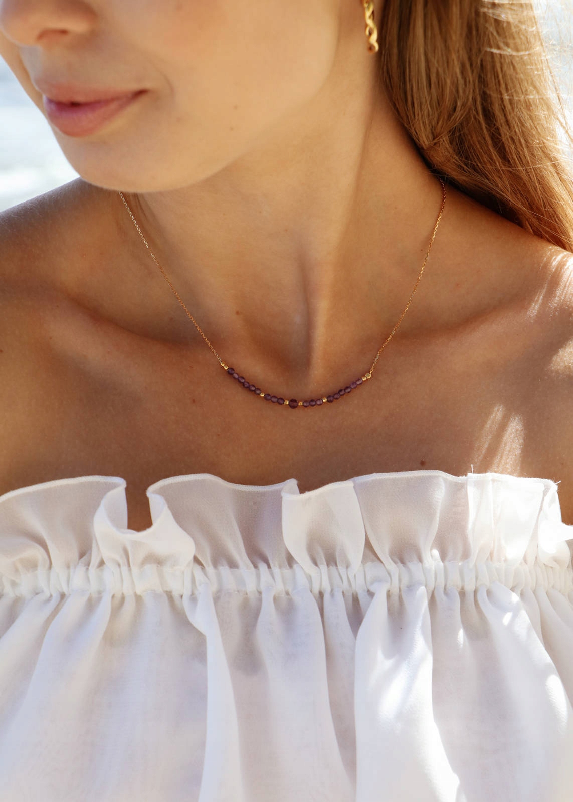 Náhrdelník s kamenem narození Únor (Ametyst)