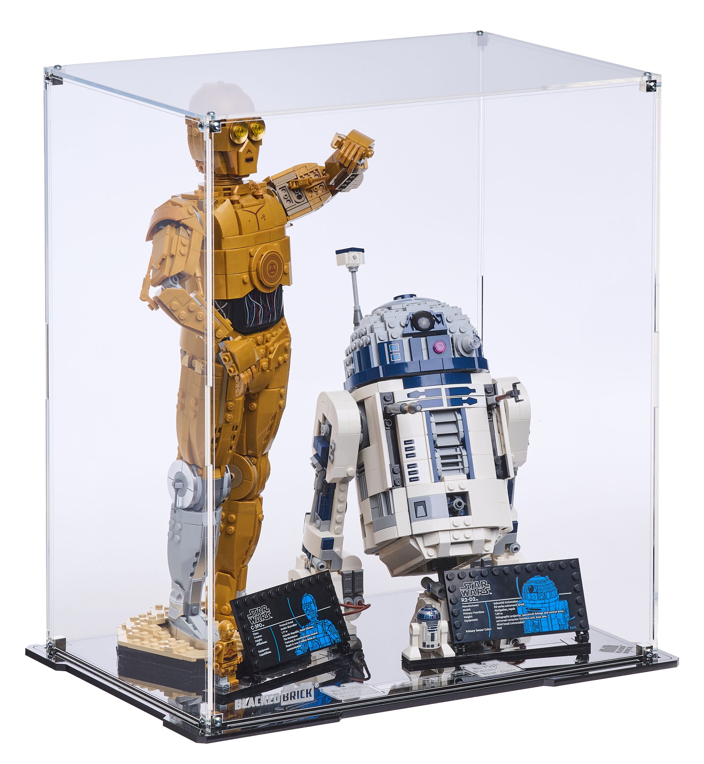 Vitrína Blacked Brick pre Lego (75398, 75379) Star Wars C-3PO & R2-D2