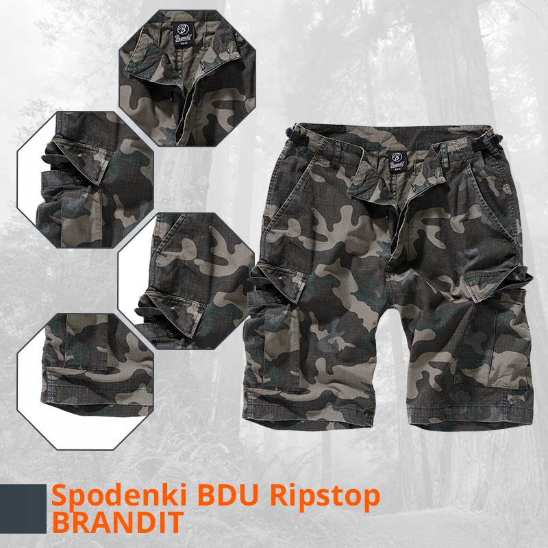 BRANDIT Spodenki Bojówki Rip Stop BDU Vintage 3XL Rozmiar 3XL