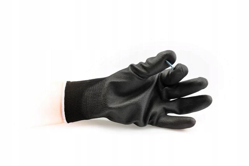 Rękawice pu poliuretan czarne nylonowe 9 - L Model Rnypu