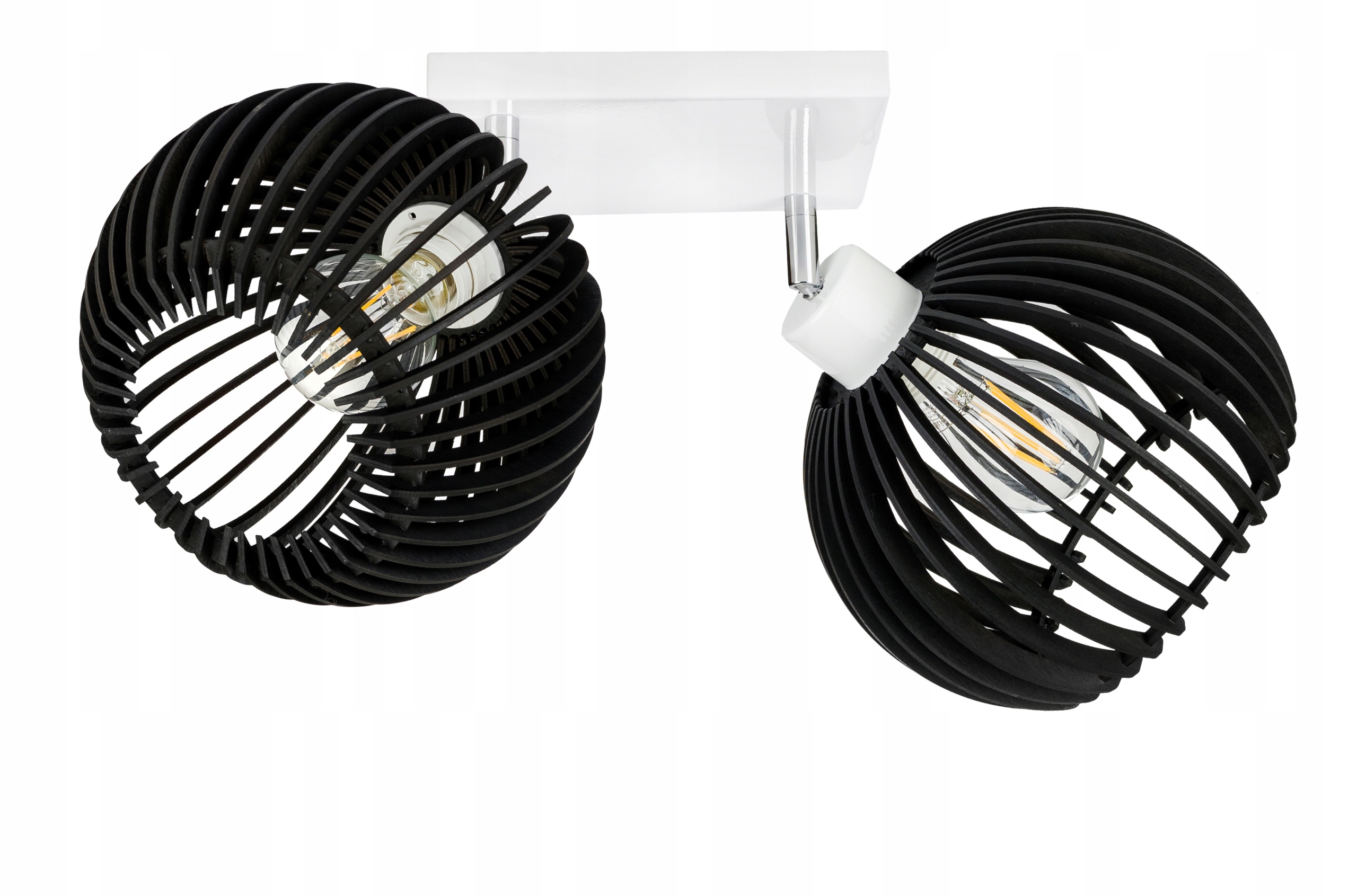 Stropní Svítidlo Stropní Svítidlo Pohyblivý Lustr Loft stínidlo Černé Dřevo na 2x E27