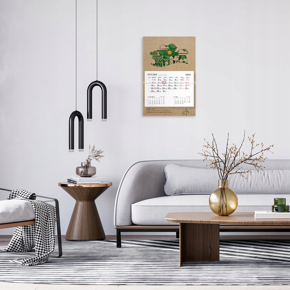 Kalendarz jednodzielny firmowy z logo EKO x125 Rozmiar inny