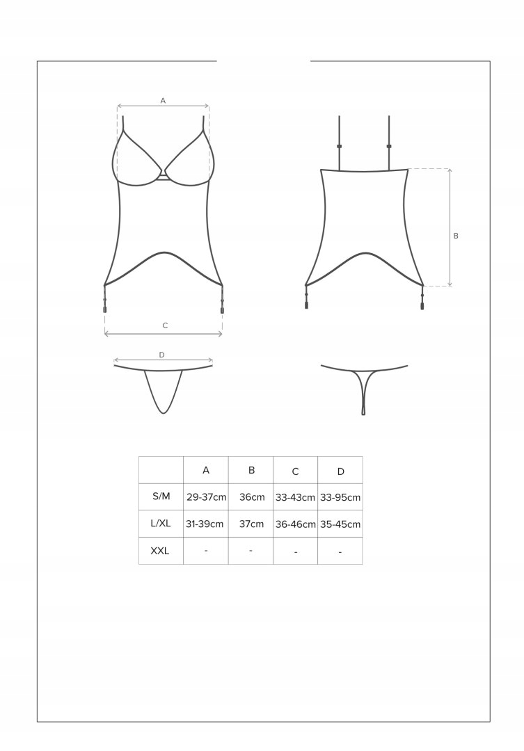 Contica gorset + string S/M Obsessive Marka Obsessive