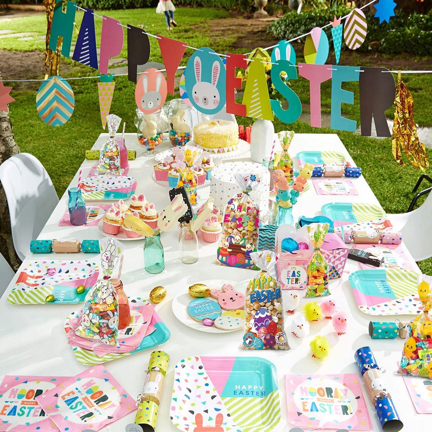 Woreczki foliowe ozdobne celofanowe na prezenty wielkanocne + wstążki 100sz Kod producenta tt84