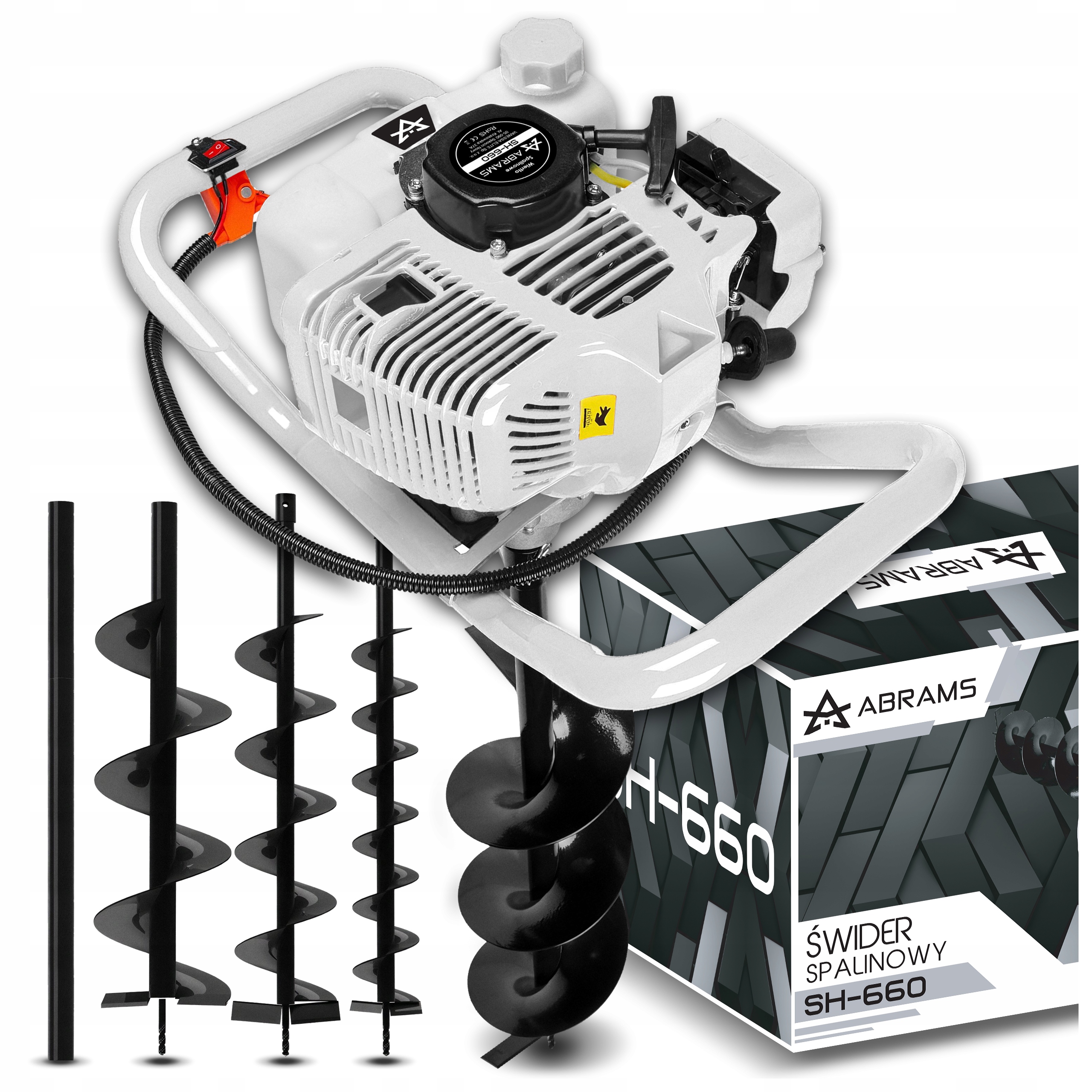 WIERTNICA GLEBOWA ŚWIDER SPALINOWY OTWORNICA DO ZIEMI 3WIERTŁA + PRZEDŁUŻKA