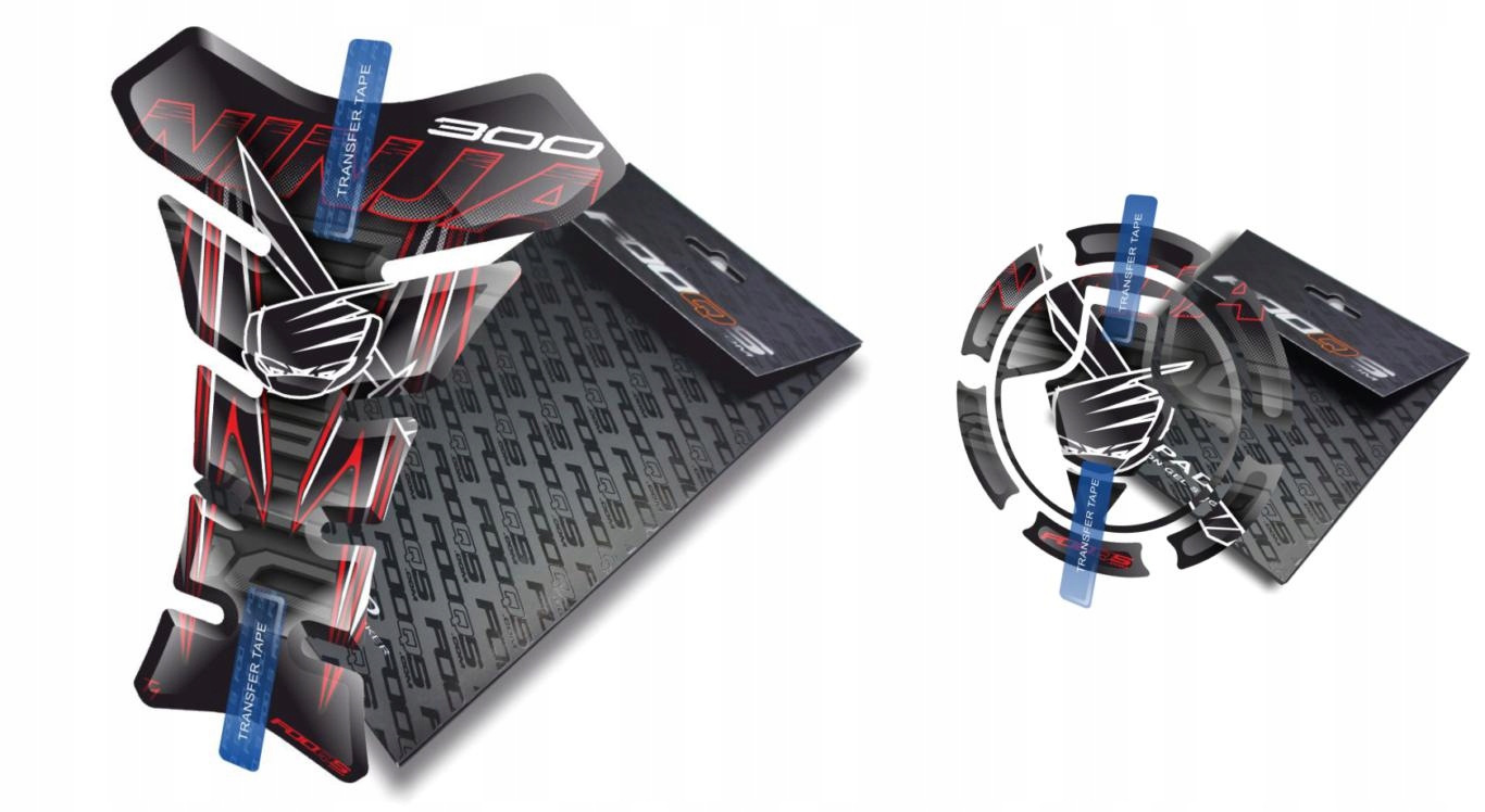 Tank-pad Cap-pad od společnosti Fooqs Kawasaki Ninja 300 Černá Červená