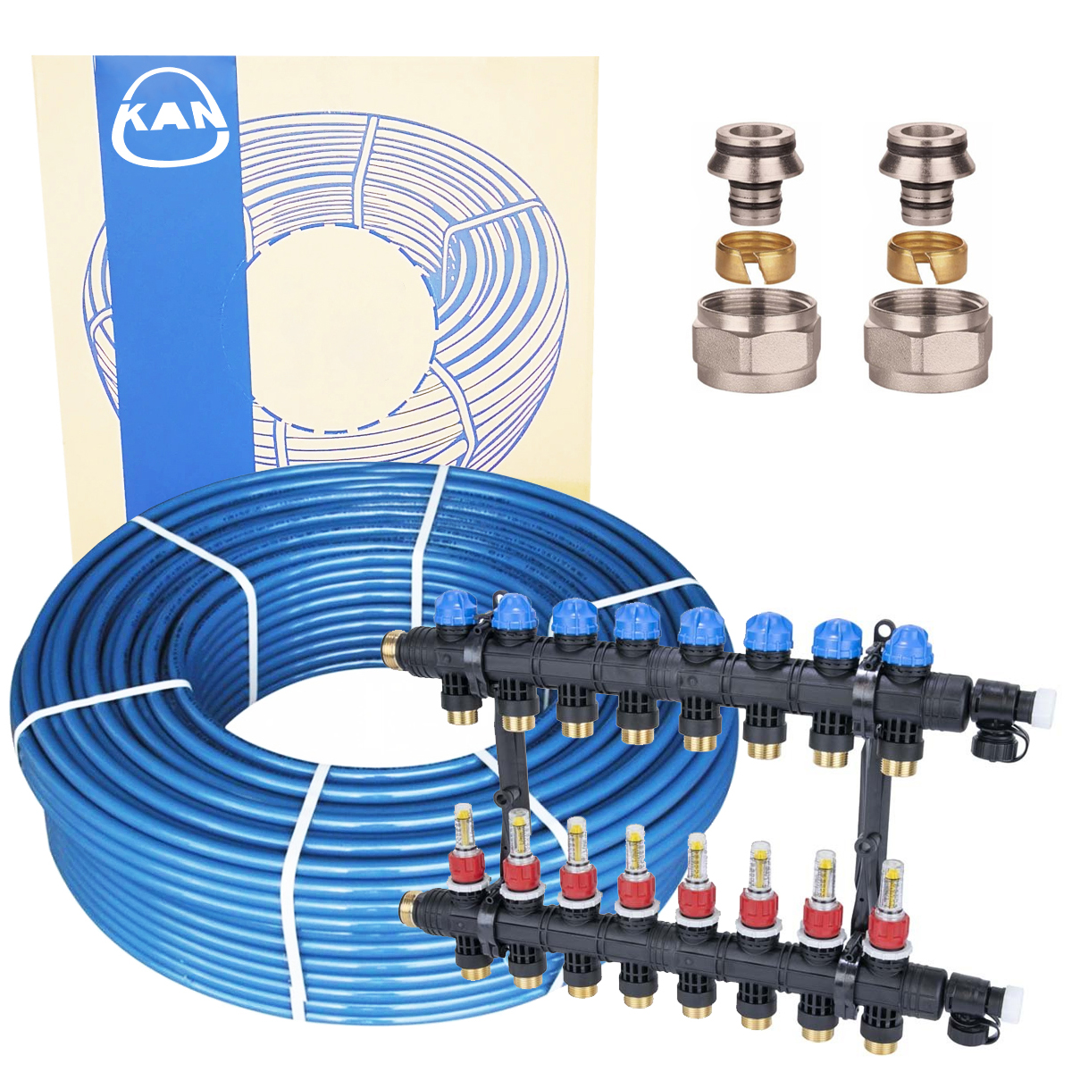 ZESTAW RURA KAN-therm ROZDZIELACZ 8 OBW AFRISO PEX