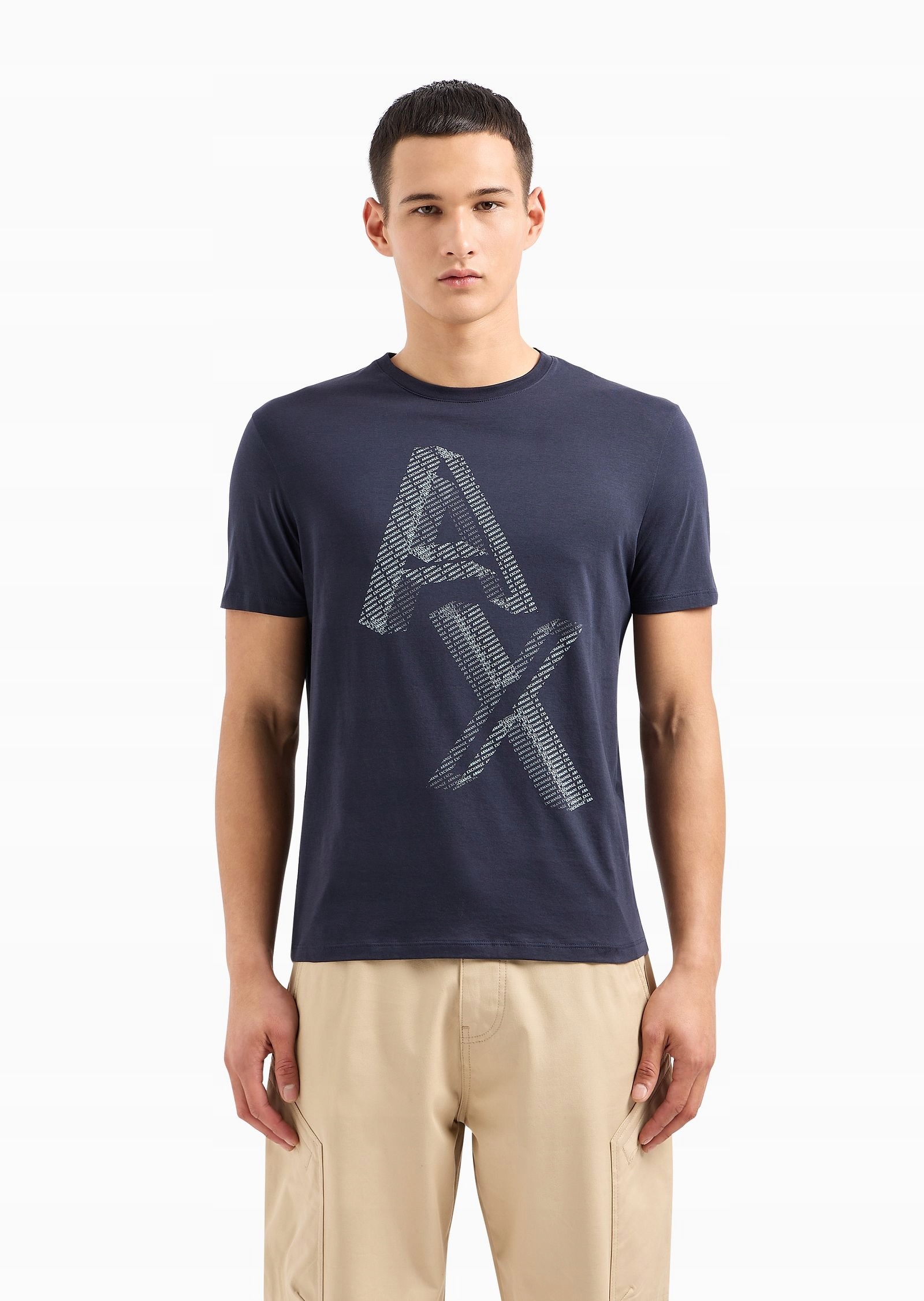 Tmavě modré tričko regular fit Armani Exchange L