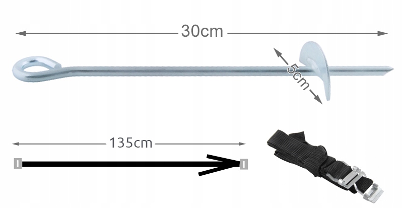 Kotwy mocujące do trampoliny - zestaw 4szt. Marka inna