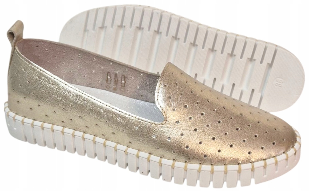 Verso 1624 Zlaté espadrilky z přírodní kůže vel 39