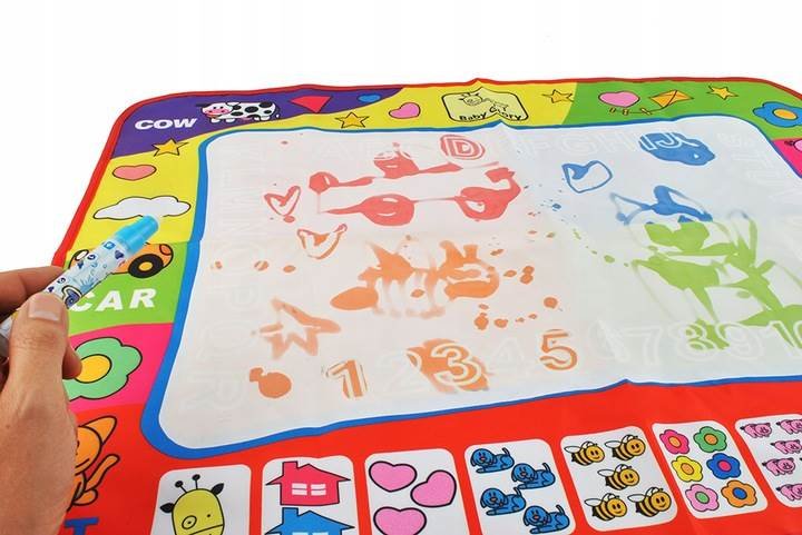 MATA WODNA DO KOLOROWANIA WODĄ Edukacyjna PLUS AKCESORIA WYTRZYMAŁA 60x80cm Wysokość produktu 79.5 cm