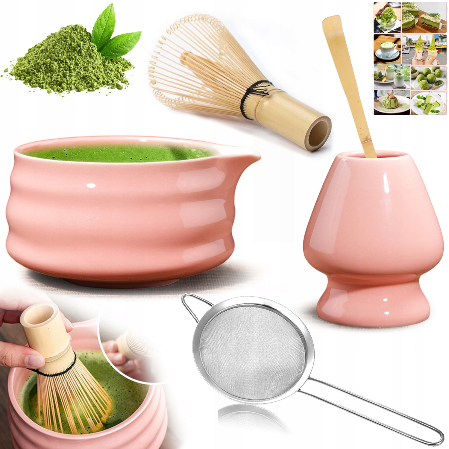 Levně Sada Pro Přípravu Matchy 5 Ks Chasen Chashaku Šlehací Metla