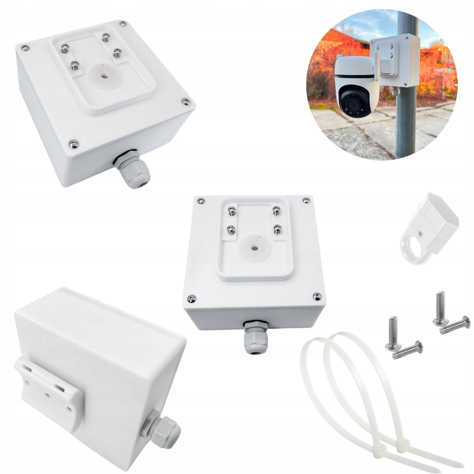 Plechovka S Těsněním Pro Kameru Tp-link Tapo C530 Ws Montáž Žlabu, Sloupku