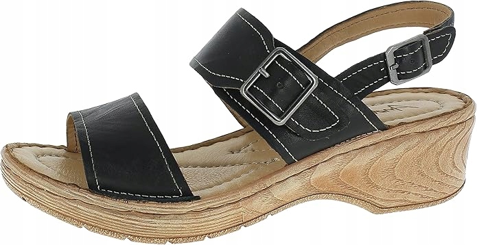 Andrea Conti Dámské Kožené Sandály Černé 39 Jof